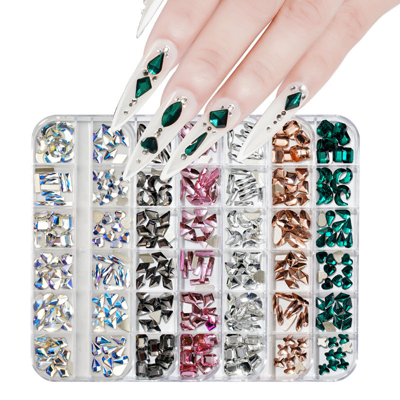 New nail art special-shaped diamond fantasy special-shaped flat bottom nail art diamond glass diamond jewelry nail stickers sequins accessories wholesale