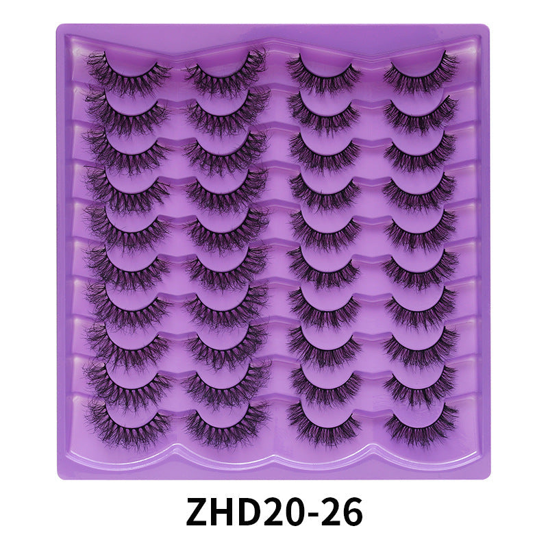 Dingsen false eyelashes stable cross-border supply 20 pairs of fried eyelashes European and American short thick mix eyelashes