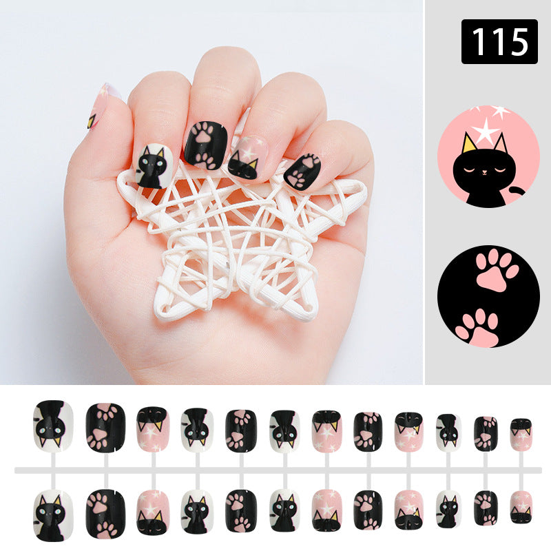 Nail art children's nails cute wearable nails nails children's false nails strip nails finished nails