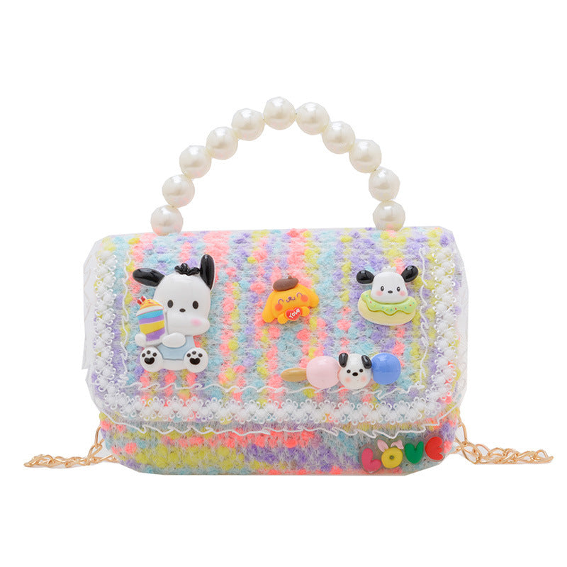 Trendy Chanel style all-match children's bag female fashion plaid small square bag simple baby girl accessories handbag wholesale