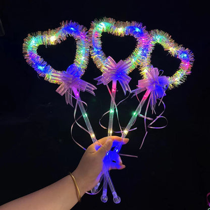 Gold love sticks, wave balls, glow sticks, cheering props, flash sticks, colorful fairy sticks, street stalls, night market wholesale