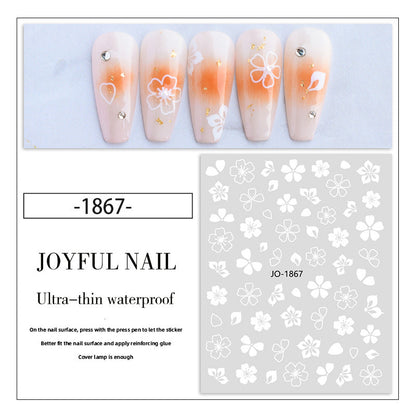 Nail stickers wholesale white flower ice flower stickers small white flower nail stickers waterproof with adhesive backing nail stickers