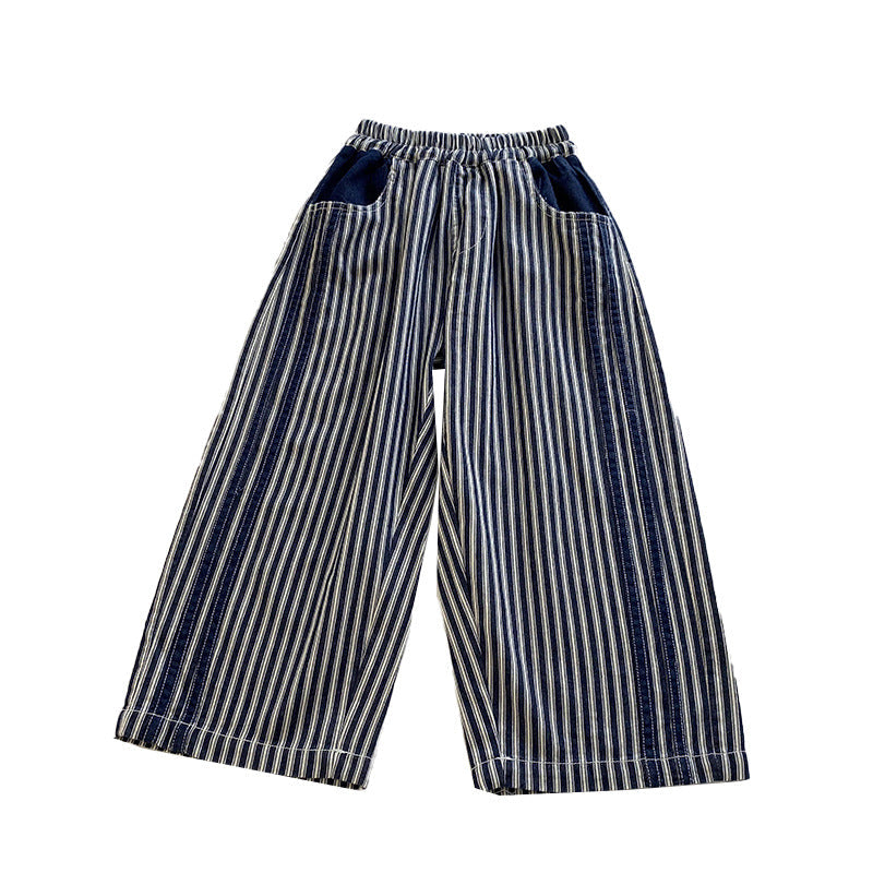 Children's pants boys ice silk jeans summer thin breathable baby anti-mosquito pants new style little boy casual pants