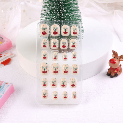 Children's nail stickers baby toddler boys and girls cartoon princess nail stickers jelly glue Christmas wear nails 