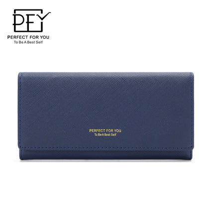 Weichen ins simple wallet women's Korean version cross pattern cross-seat-resistant clutch bag, multi-functional women new wallet កាបូបវែងរបស់ស្ត្រី 