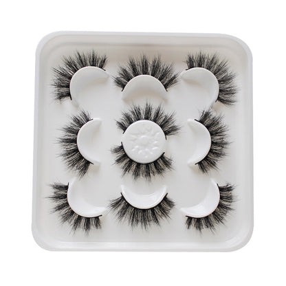 Dingsen false eyelashes factory cross-border stable supply fried hair series a total of 5 pairs of natural thick large curvature