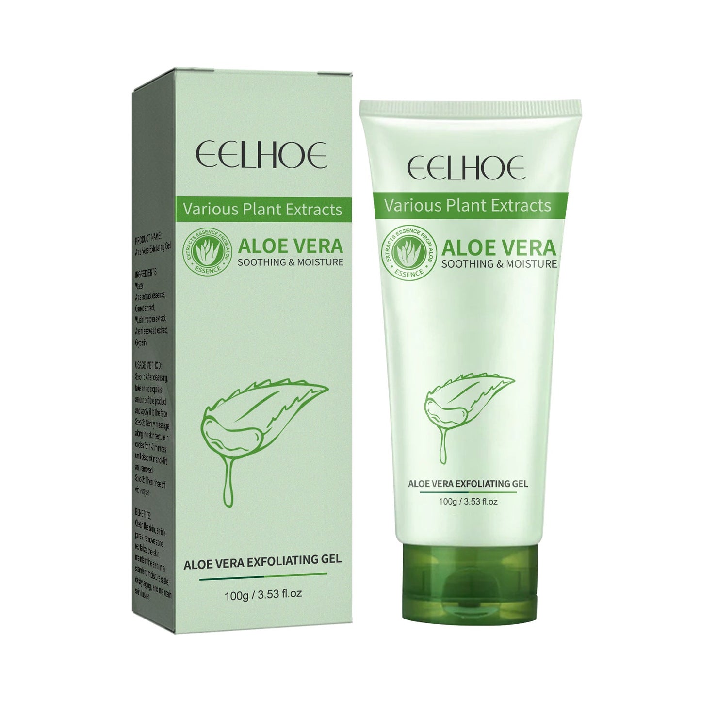 EELHOE Aloe Vera Exfoliating Scrub Deep Cleansing Facial Skin Pores Moisturizing Scrub 