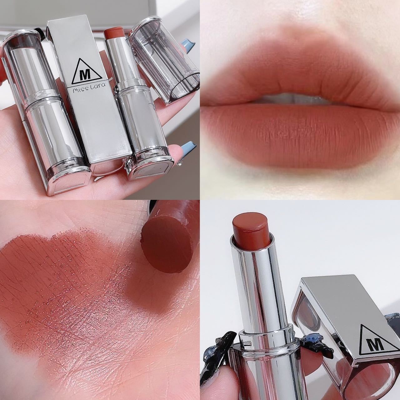 2023 mirror silk matte lipstick ផ្តល់សំណើម មិនធ្វើអោយខ្មៅ មិនងាយរលុប មិនស្អិត ក្រែមលាបមាត់ 