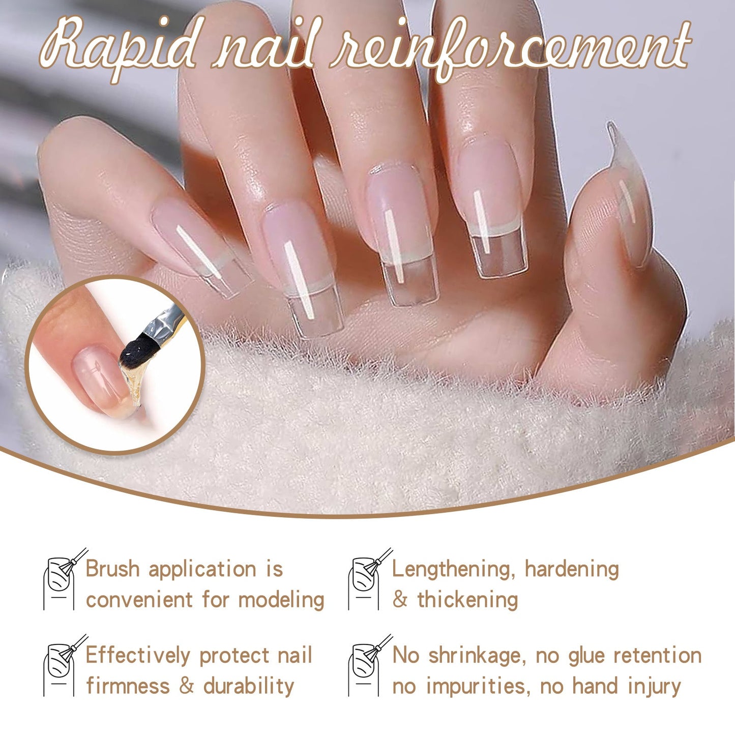 EELHOE nail repair extension fiber gel repair nail phototherapy crystal glue transparent extension nail polish 