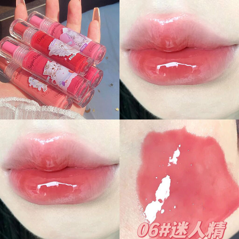 Cappuvini cat clear lip gloss moisturizing water mirror jelly lip glaze whitening lip gloss