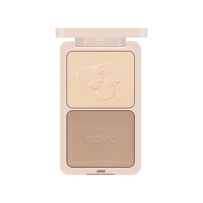 NOVO makeup soft shadow three-dimensional two-color contour powder naturally brightens the nose shadow matte highlight contour integrated plate