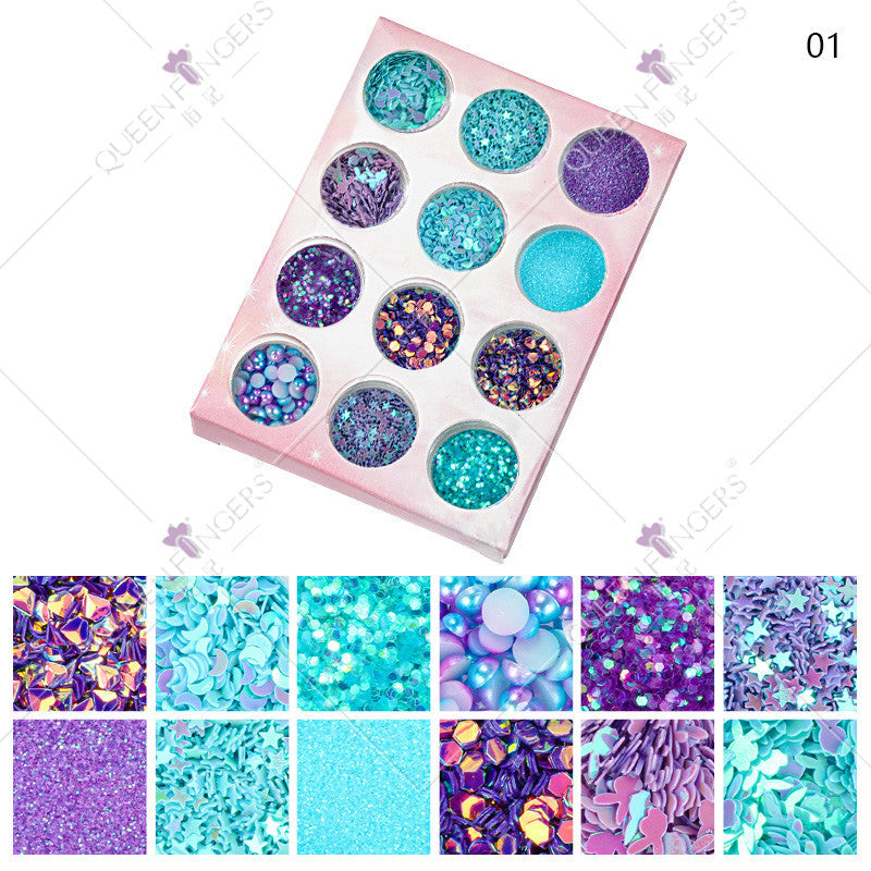 Zhifei nail art sequins net red eye makeup sequins stickers pony soft girl girl eye makeup glitter pearl pieces