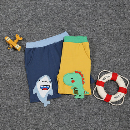 Summer children's clothing new children's shorts boys shorts baby casual children's pants cartoon dinosaur bottoms knitted pants