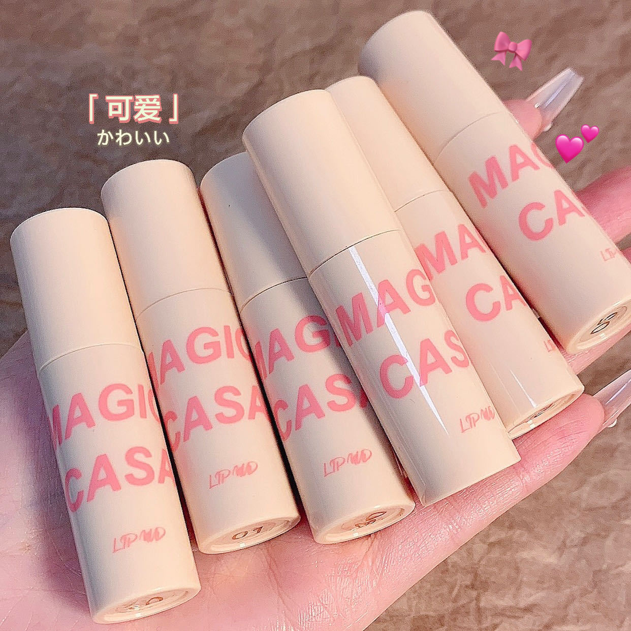 MAGIC CASA បំពង់ម្សៅតូច lip mud mousse lip glaze matte water mist velvet lipstick ជាប់បានយូរ ធ្វើអោយស 