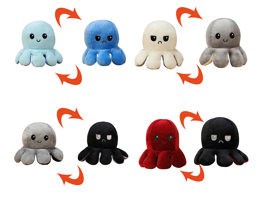 Cross-border hot selling reversible octopus toy doll double-sided reversible octopus plush toy reversible octopus doll