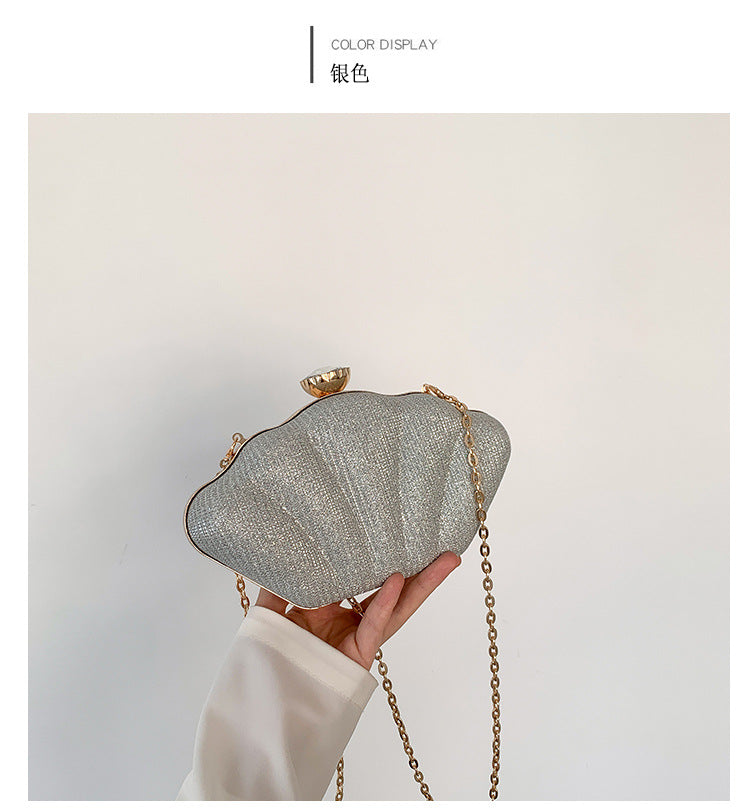 Cross-border new shell evening bag European and American ladies' crossbody bag diamond banquet fashion clutch bag dress evening bag 