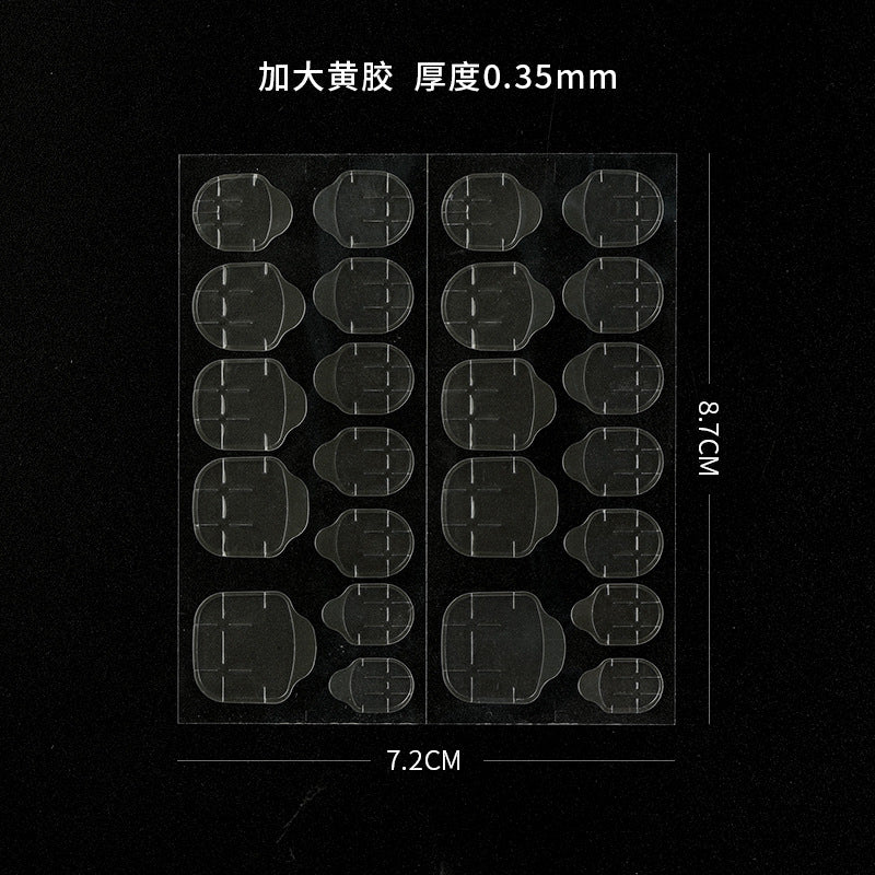 爆款美甲果冻双面胶 透明无痕指甲胶隐形穿戴甲片胶贴12贴24贴