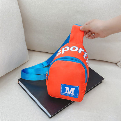 New style children's chest bag boys' trendy cool letter shoulder bag fashionable boys and girls coin purse children's outing crossbody bag 