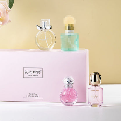 New product Flower Story Women's Perfume Four-piece Set Light and Long-lasting Fragrance Student Girl Live Broadcast Set Southeast Asia 