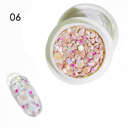 Zhifei nail art mixed color round sequins 6 colors mixed size candy color mixed colorful round nail art sequins