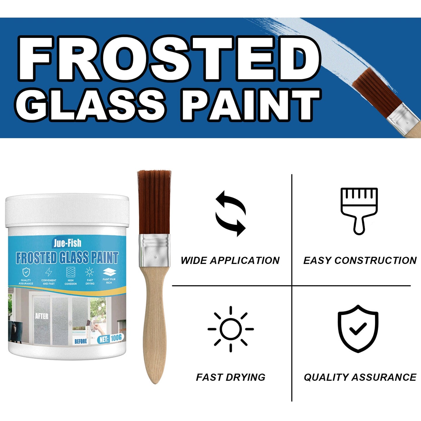 Jue-Fish frosted glass paint for doors and windows shading frosted glass paint misty frosted glass paint 