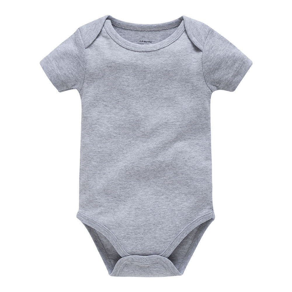 Bodysuit, plain cotton short-sleeved children's clothes, baby A-type boys and girls solid color triangle romper 