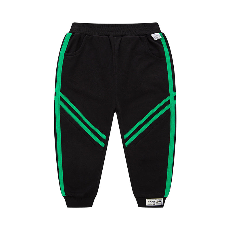 Boys pants spring and autumn children's clothing wholesale 2024 boys sports pants Korean version of thin stripes outer wear children's sweatpants