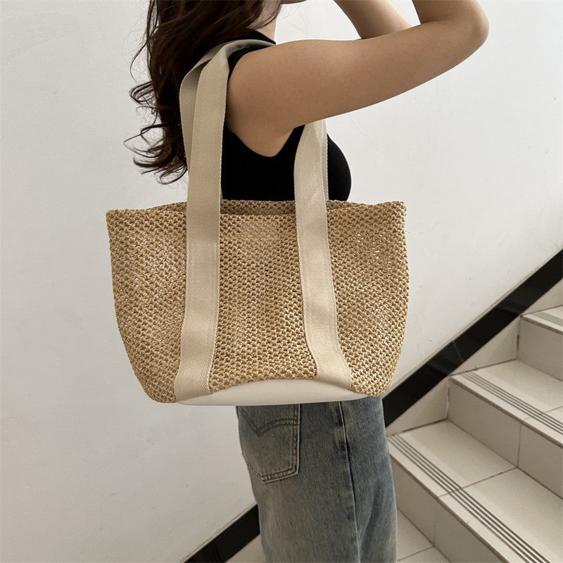 Fashionable popular bags for women 2024 autumn new casual simple shoulder bag retro trend large capacity tote bag 