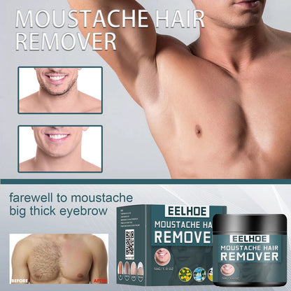 EELHOE men's hair removal cream cleanses the body without damaging the skin, facial beard, mild and non-irritating to armpits, leg hair and chest hair 