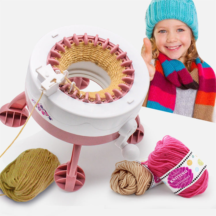 Cross mirror small DIY knitting machine 22 needle star cylinder knitting wool machine wool house toy 689B-1