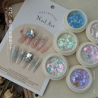 Aurora Brocade Pink Dreamy Color Flash Opal Pink Nail Art Tools Internet Celebrity Ultra-thin Large Sequins Nail Decorations