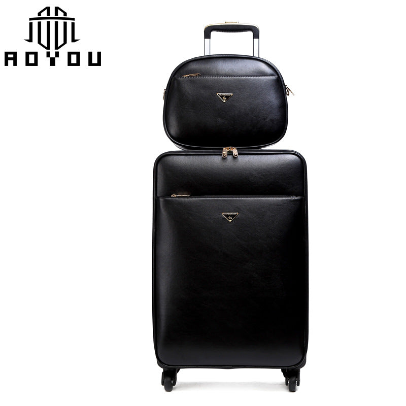 Company gift Aoyou leather suitcase mother box trolley case men's suitcase universal wheel business travel case men