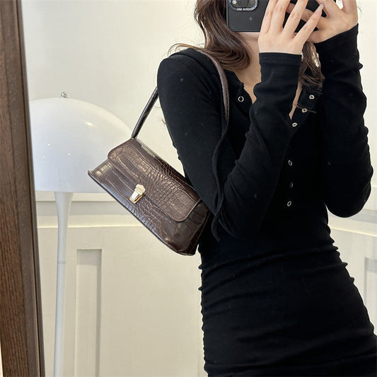 High-quality bag for women 2024 new retro small square bag niche simple underarm bag trendy shoulder messenger bag 