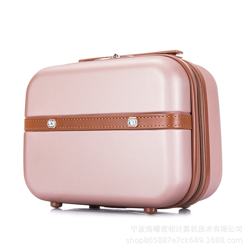 14 inch toiletry bag cosmetic case suitcase Korean retro small travel case female mini lightweight suitcase 