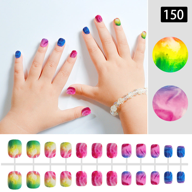 Nail art children's nails cute wearable nails nails children's false nails strip nails finished nails