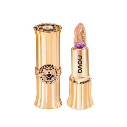 NOVO flower jelly temperature-changing lip balm does not stick to cups and does not fade. It moisturizes and whitens the skin without makeup. Color-changing lipstick 