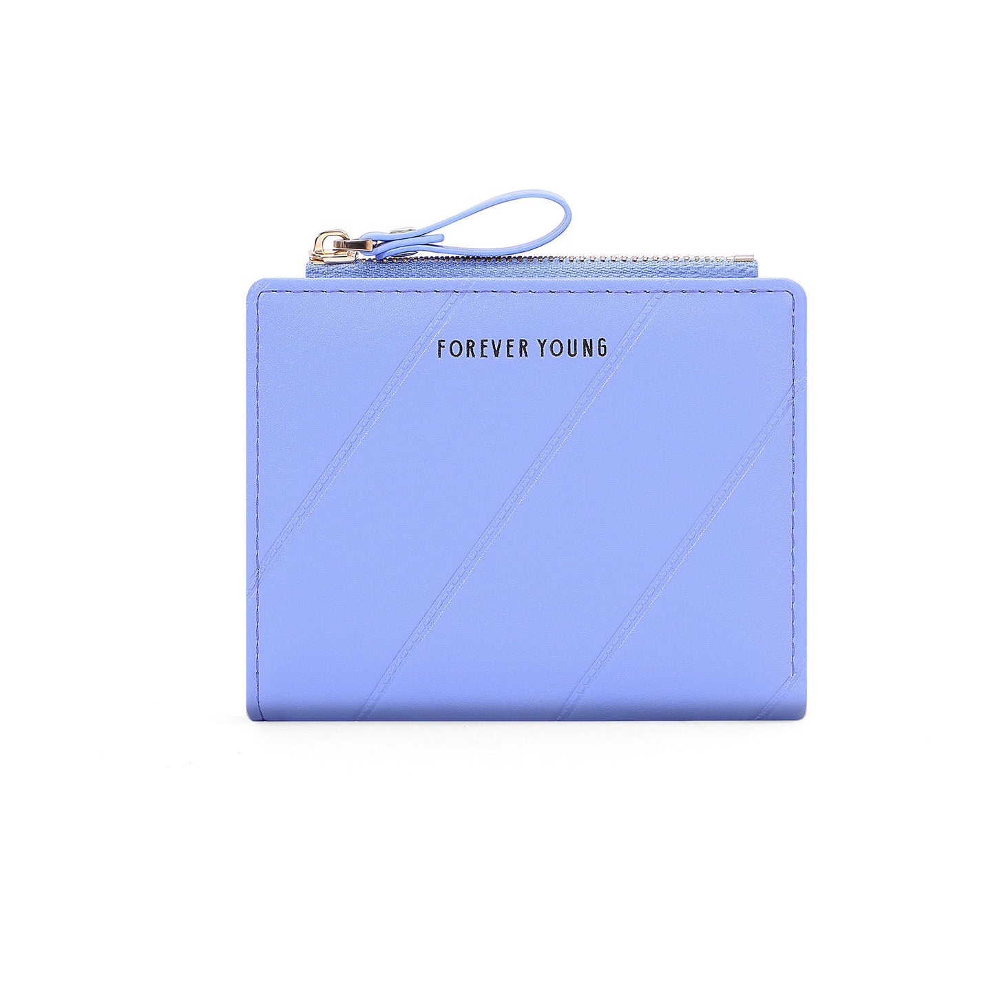 forever young new style women's wallet short zipper fashionable Korean version with multiple card slots card bag pu coin purse 