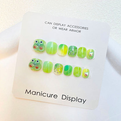 2024 new children's nail stickers girls nail stickers jelly glue cute nail stickers girls baby nail stickers 