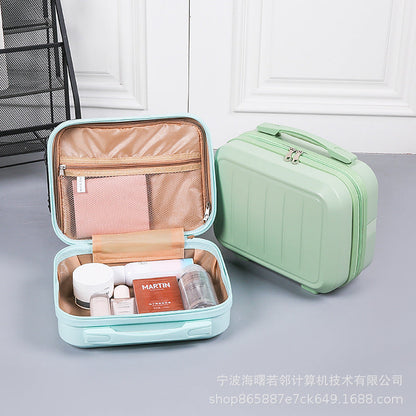 14 inch cosmetic case carry-on luggage cute portable small mini cabin case can hang female storage bag travel case 