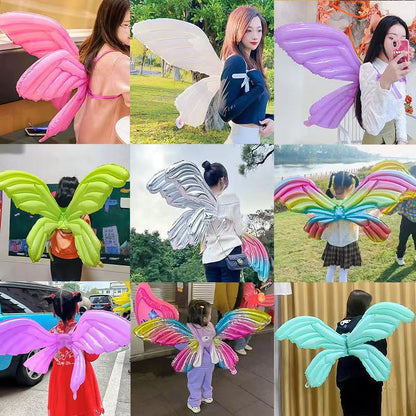 Star Dew Wings Peppa Wings Balloon Cony Rabbit With Light Wings Children's Festival Inflatable Toy Cartoon Aluminum Film