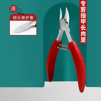 [Ready stock] Stainless steel pliers with built-in spring pliers, beauty pliers, cuticle pliers, nail clippers wholesale