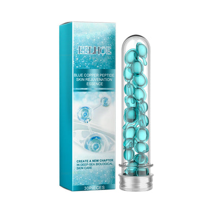 EELHOE Blue Copper Peptide Facial Capsule Essence Firms Skin Brightens Skin Refreshing Skin Care Facial Essence 