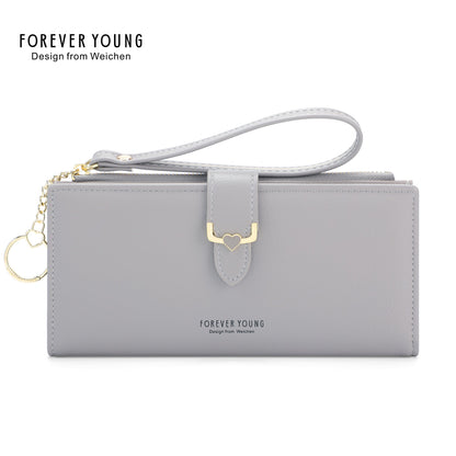 Forever Young Women's Long Wallet RFID European and American Style Large Capacity Clutch PU Cross-border Clutch 