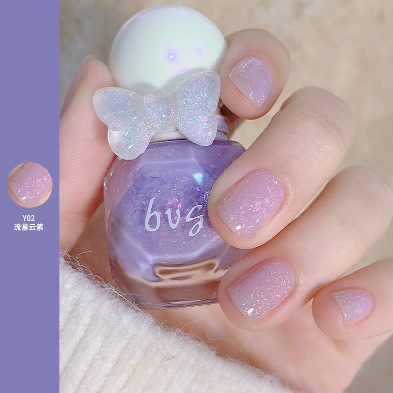 BVG small diamond 10ml water-based nail polish can be torn off without baking, naturally air-dried, floral multi-color for beginners