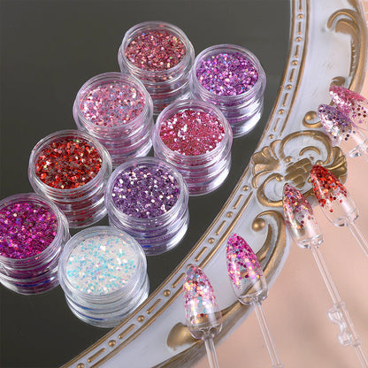 Glitter sequins nail accessories laser fantasy color large patch bright warm elf fairy eye nail art sequins wholesale 