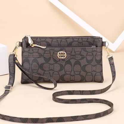 2024 New Japanese and Korean Style Shoulder Bag Fashionable All-match Crossbody Bag Women's Small Square Bag Simple Clutch Bag Mobile Phone Bag 