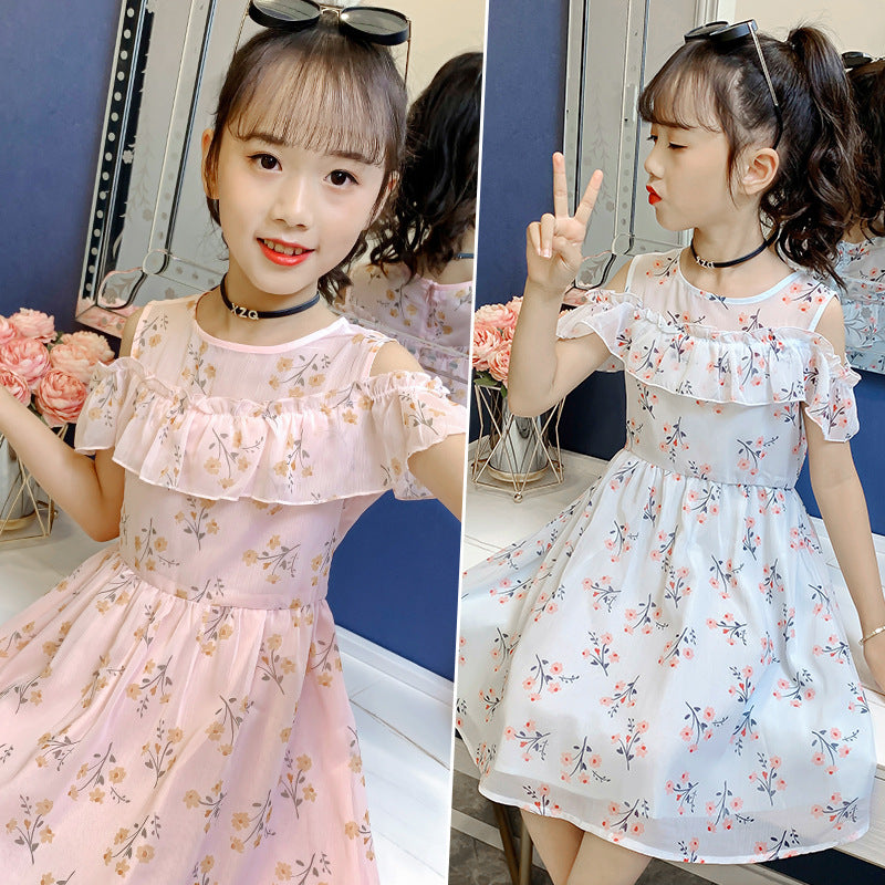 Girls summer dress 2024 new children's floral thin princess dress middle and large children Korean style western style dress