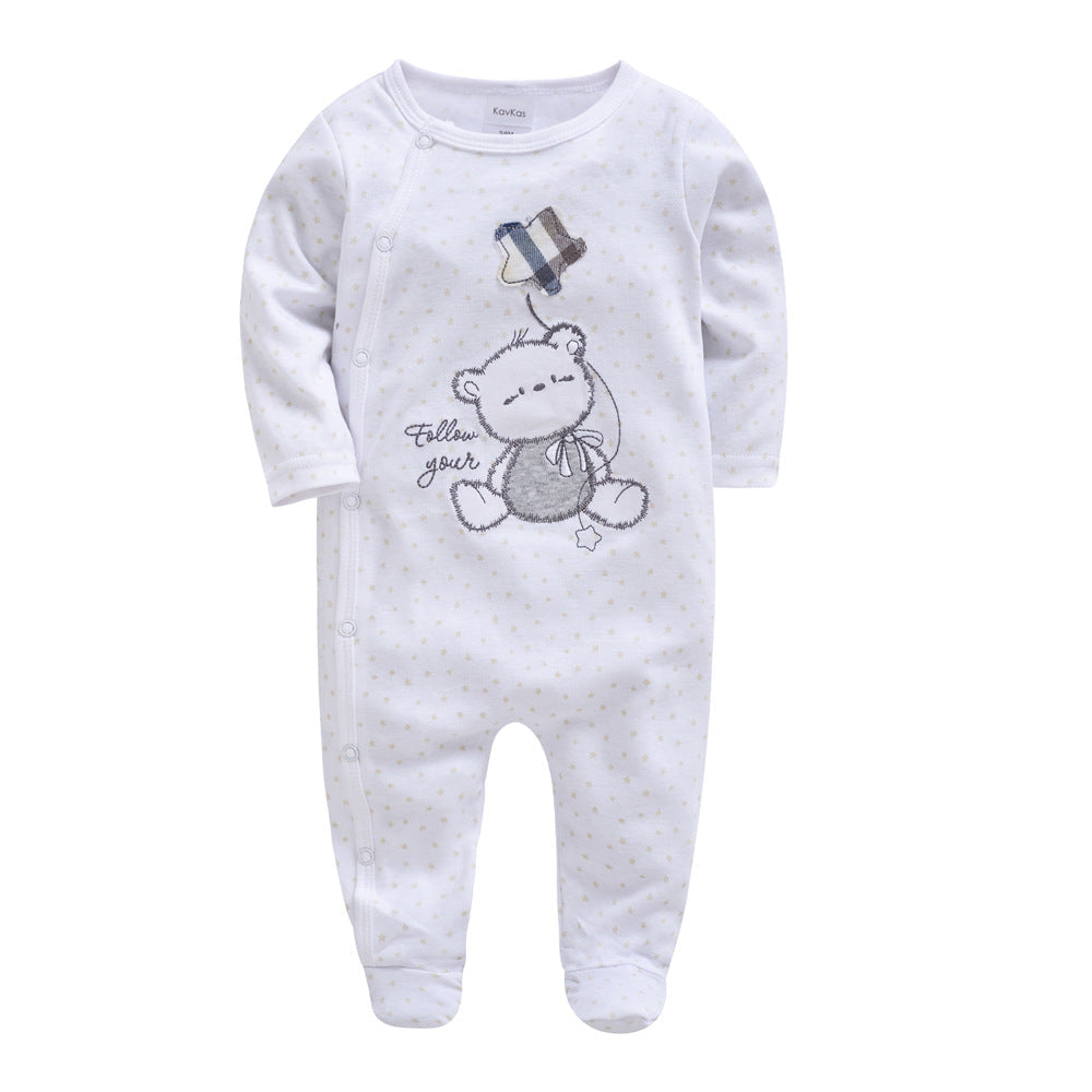 New style baby pure cotton jumpsuit boys and girls baby foreign trade newborn baby romper fart clothes crawling clothes cross-border wholesale