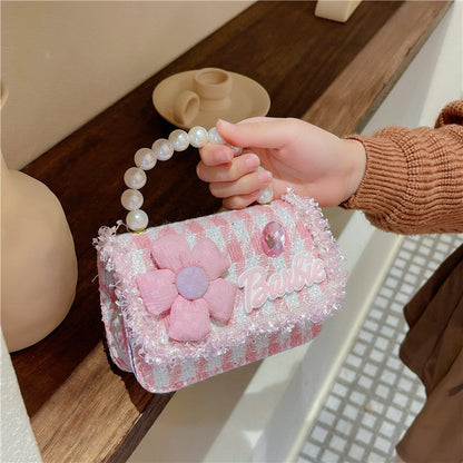 New Children's Shoulder Bag Cute Princess Coin Purse Little Girl Pearl Handbag Children's Crossbody Bag Wholesale