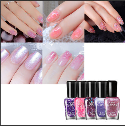 Yu Linna cross-border wholesale factory direct sales can not be peeled off a piece of toe nail polish set without baking